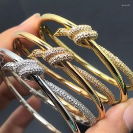 Bracelets De Charme De Luxe Noeud Bracelet Dames Galvanoplastie Or Rose 18K Bijoux De Mode Personnalité Européenne Et Américaine Cadeaux De Fête