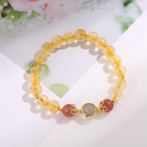 Bedelarmbanden luxe topaz sieraden handgemaakte natuursteen voor vrouwen tienermeisjes kralen handtjes gietgele kleur