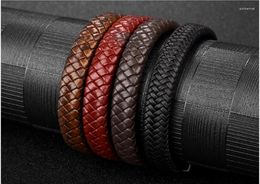 Bracelets de charme LW05 tissé à la main multicouche combinaison accessoire en acier inoxydable bracelet en cuir pour hommes