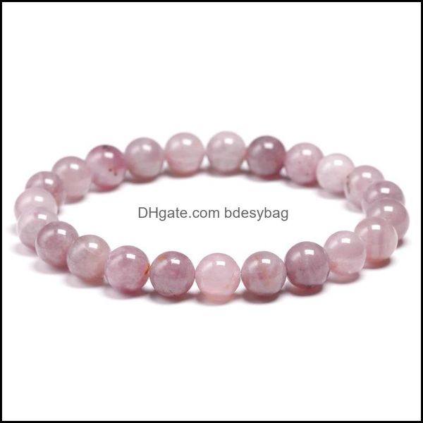 Bracelets de charme Bracelettes de perle de rose naturelle Madagascar Bracelet Femmes Fashion Stone Force Force Yoga Yoga Énergie Bdesybag DHWXS