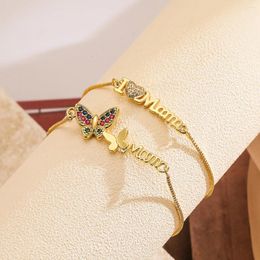 Bracelets de charme mafisar tendance fine zircon maman bracelet de chaîne ajusté en or couleur pour femmes cadeaux de la fête des mères en gros