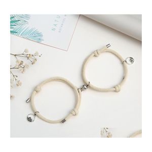 BROMBAARBAARTEN MAGNETISCHE PARPLES BRACELETS MUSTUELE ATRACTIE RELATIE METENDE VRIENDSTELLINGEN STROCKET SET Geschenk voor vrouwen Men B DHX07