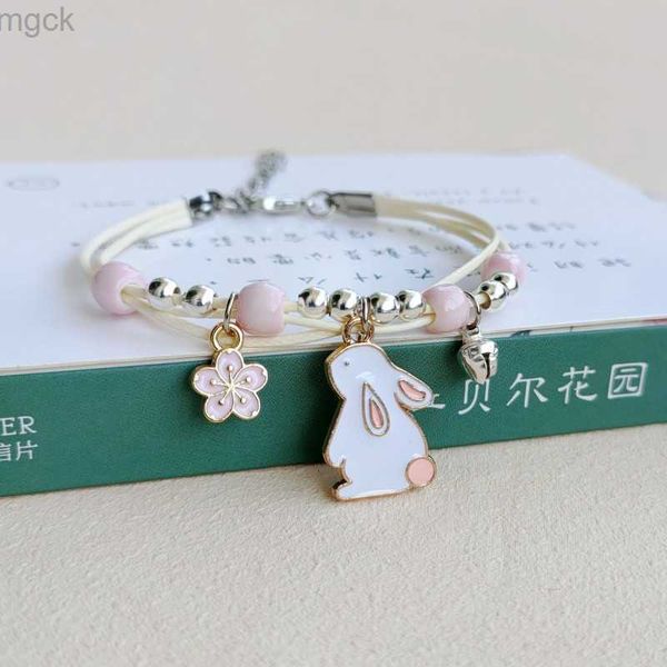 Bracelets porte-bonheur Makersland mignon dessin animé lapin Bracelet amitié bracelets en verre pour filles bijoux chat fleur mouton accessoires en gros