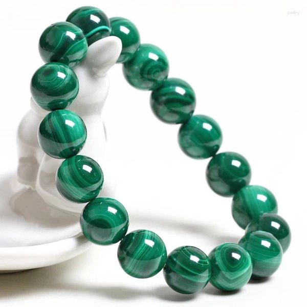 Pulseras de encanto Pulsera de malaquita Mujeres Piedra verde Moda Simple Círculo único Regalos de joyería para mamá abuela