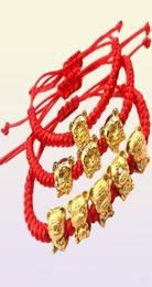 Bracelets de charme mascotte cinq fortunes Golden Tiger Red String Bracelet 2022 Année chinoise apporter la richesse chanceuse Bonne bénédiction71177125782145