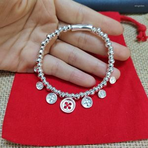 Bracelets porte-bonheur mai 2023 mode alliage d'acier inoxydable couleur argent serrure et pas de Bracelet perlé ont un Logo en gros gratuit