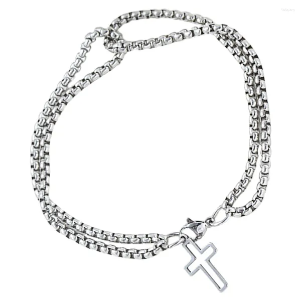 Bracelets de charme Me Chain de main pour hommes Cross Cross Bangle en acier inoxydable Hollow Out Chains Mens Bijoux Brangles de bracele