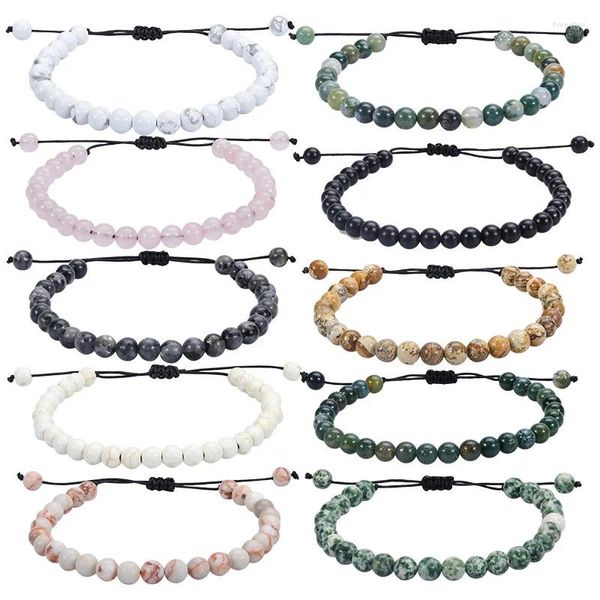 Pulseras de encanto Mujer de los hombres Piedra natural Amantes de la amistad tibetana Parejas Yoga Meditación Reiki Pulsera Joyería para hombre Regalos