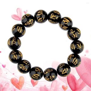 Bracelets de charme Hommes Bracelets Femmes Bracelet Noir Mens Bijoux Bouddhisme Prière Perles Rosaire