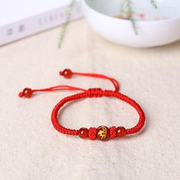 Bracelets de charme hommes bijoux de mode 12 Constellations Bracelet Lucky Red Rope Chinois Zodiac Sign for Women Birthday Cadeaux