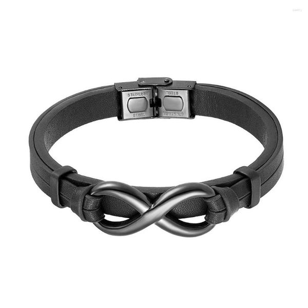 Bracelets à breloques pour hommes, bracelet en cuir exquis, cadeau de Festival, marron/21cm