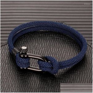 Charm Bracelets Men Outdoor Cam Rope Para Mulheres Preto Aço Inoxidável Esporte Bucklecharm Charmcharm Lars22 Drop Delivery Jóias Dhpdj