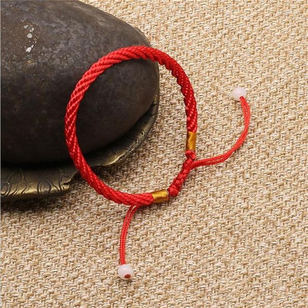 Pulseras con abalorios para hombre, brazalete de cuerda roja, suerte para mujer, línea de cuerda, joyería hecha a mano, regalo para parejas y amantes