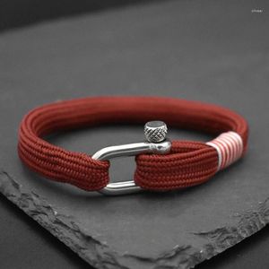 Bracelets de charme Bracelet pour hommes Nautique multicolore tressé en acier inoxydable Fermoir Bracelet pour femmes Sport Bijoux