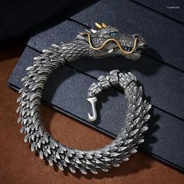 Bracelets de charme Personnalité à la mode pour hommes Dominatrice Rétro Robinet Collection Niveau Smart Dragon Bracelet À La Main En Trois Dimensions