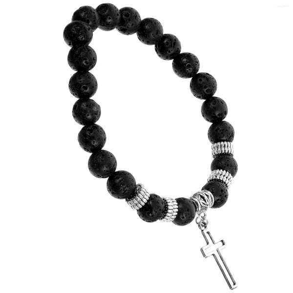 Pulseras de encanto Pulsera para hombre con cuentas Muñeca de los hombres Punk Pulsera Colgante Rosario Bautismo Regalos Invitados Cool Bling Adornos