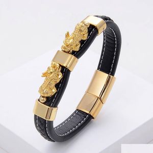 Bedelarmbanden Heren Feng Shui Geweven Lederen Touwketting Colorf Bixie Guard Voor Gezondheid Rijkdom En Geluk Sieraden 230215 Drop Delivery Dhzcb