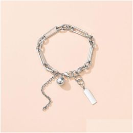Bedelarmbanden Metal Ball Square Tag Armband Hip Chains Bangle Manchet Voor Vrouwen Mannen Mode-sieraden Will And Sandy Drop Delivery Dheqm