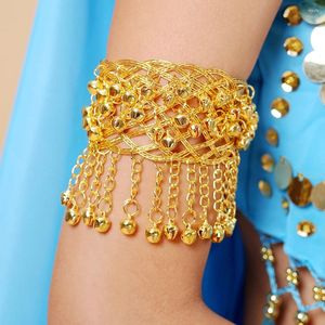Bracelets de charme bracelet en métal Belly Dance Bell Bijoux de chaîne de carrosserie pour les femmes Arms supérieurs brassons Gold Tasssel