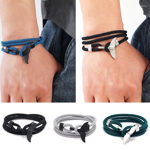 Bracelets à breloques Milan Line Ocean Wind Series Anchor Style Whale Tail Bracelet Couple Corde à main rouge Bijoux Boyfriend Cadeau d'anniversaire