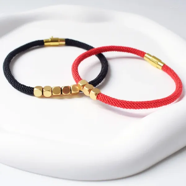 Pulseras de encanto Milan Cadena de cuerda para mujeres Hombres Transferencia Bead Pareja Pulsera de lujo Hebilla magnética Regalo de joyería al por mayor