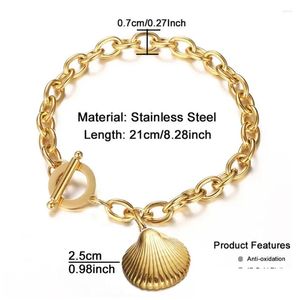 Bracelets de charme Minamama Chaîne en acier inoxydable Shell Starfish pour femme Bracelet Bracelet Bijoux Drop Livraison Dhndh