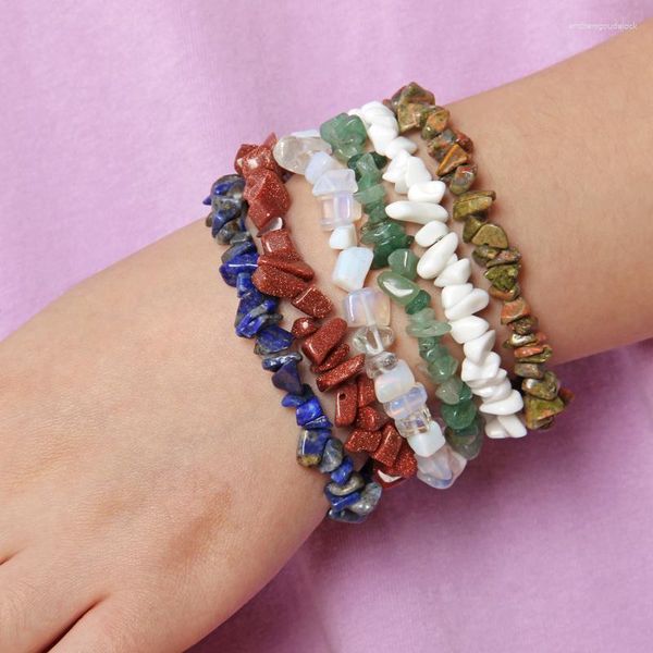 Pulseras con dijes MINHIN Pulsera de piedra natural Brazaletes con cuentas de coral para mujeres Joyería de cadena de diseño irregular