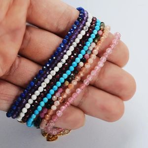 Charm Armbanden Mini Natuursteen Kralen Armband Handgemaakte Zwarte Onyx Lapis Lazuli Voor Tiener Vrouwen Energie Sieraden Gift Groothandel