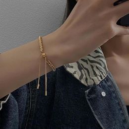 Bracelets de charme Minimalisme Couleur Or Réglable Or Blé Oreille Titane Acier Pour Femme Coréenne Mode Bijoux Goth Filles Bangl276S