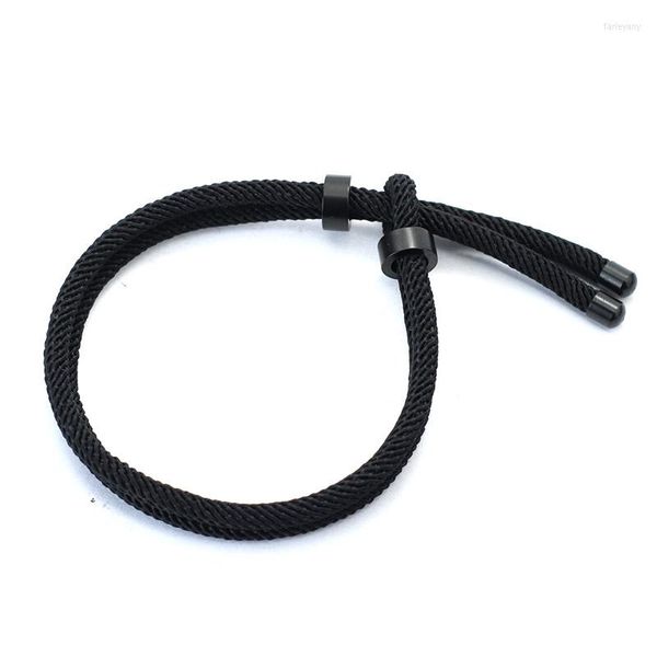 Bracelets porte-bonheur minimaliste cordon chaîne Bracelet pour hommes Double couche 4mm corde en nylon acier inoxydable extérieur alpinisme Braslet Pulsera