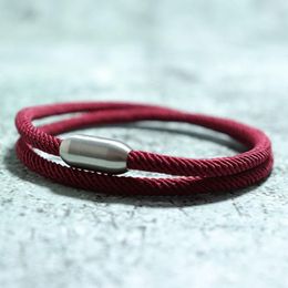 Pulseras de encanto Minimalista Doble Milán Hombres Mujeres Creative Magnet Braslet Accesorios de yoga Meditación Braclet Red Pulseras GI225M