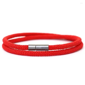 Bedelarmbanden Minimalistische Lucky Red String Armband Unisex Dubbellaags 4mm Nylon Koord Ketting Armband Bijpassende stapelbare Braslet Accessoires