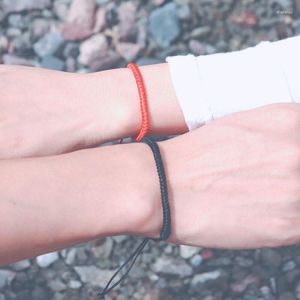 Bracelets porte-bonheur minimaliste fil rouge pour hommes femmes tissage à la main tibétain Braslet réglable Yoga méditation bijoux Pulseras cadeau