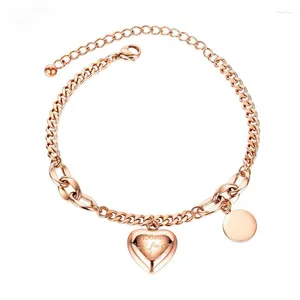 Bracelets de charme MIQIAO Acier inoxydable Titane Simple Amour Coeur Ins Boho Vintage Bracelets Poignet Chaîne Bracelet Pour Femmes Amis Cadeau
