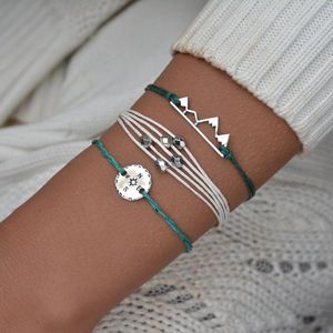 Bedelarmbanden Misscycy Bohemia bergtouw kettingarmband voor vrouwen vintage handgemaakte vulkanisch kompas pulseras mujer sieraden geschenken