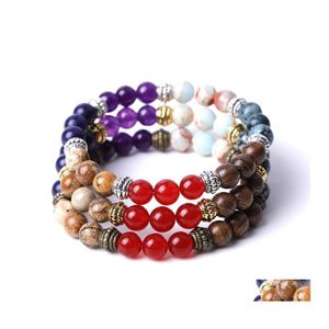 Bracelets porte-bonheur Mixandmatch Assortiment de perles de pierre Bracelet Femmes Hommes Yoga Main String Bijoux Amitié Cadeau Drop Delivery Dhypn