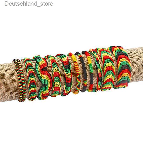 Bracelets de charme Mixte Rasta Amitié Bracelet Bracelet Coton Soie Reggae Jamaïque Surfeur Boho Bracelets Q230925