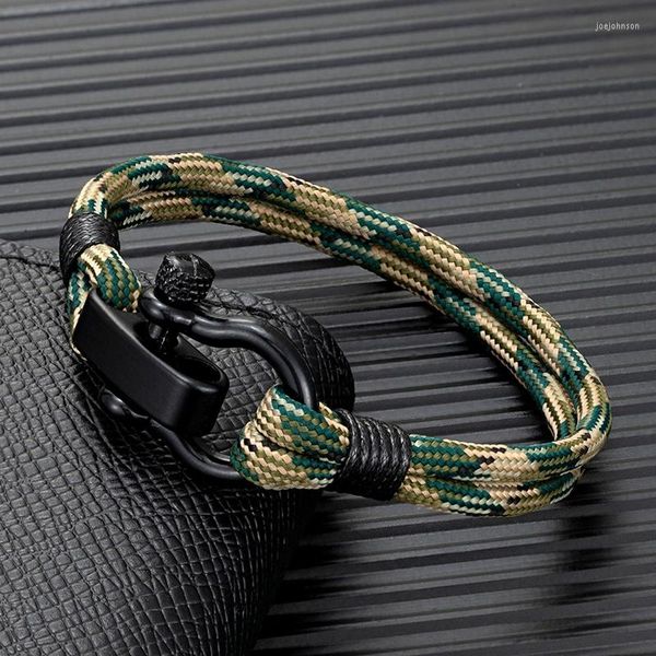 Bracelets porte-bonheur MKENDN hommes manille Camping en plein air sauvetage armée Camouflage garrot d'urgence Paracord pour les femmes