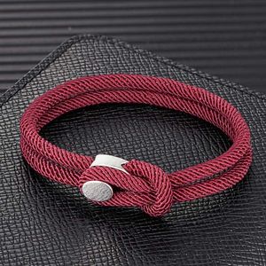 Bracelets de charme Mkendn Vintage Men Femmes Bracelets à crochets Easy Strand Double Strand Corde de survie nautique Bracelet Paracord Couple de bijoux minimalistes Y240510