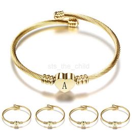 Bedelarmbanden Modyle Gold kleur roestvrij staal hartvormige a-z letter armband armband bangle voor vrouw dropshipping