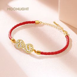 Bedelarmbanden maanlicht mode zirkonia eindeloze liefde infinity keten bij de hand verstelbaar voor vrouw feest sieraden geschenken 230821