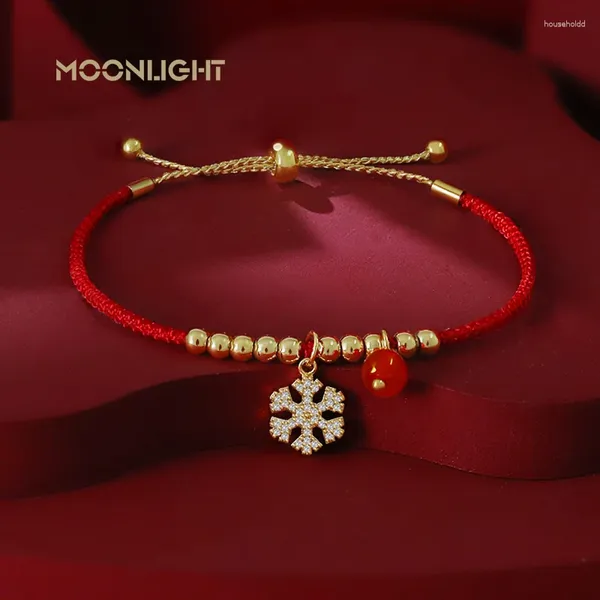 Pulseras con dijes Moonlight Lucky Red Key Pulsera para mujer Joyería de moda Año ajustable Regalo de Navidad al por mayor