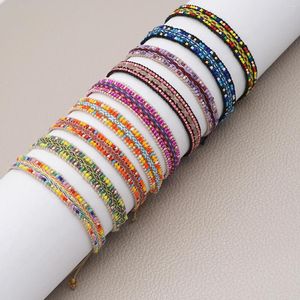 Bracelets porte-bonheur multicolore Miyuki perlé riz perle petites perles tissage bricolage bijoux faits à la main rétro motif ethnique en gros