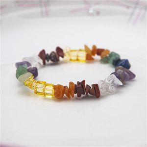 Bedelarmbanden Multicolor Natural Stone Ladies Bracelet Naald Yoga Zeven Chakra Girls Vrouwen Persoonlijkheid Sieraden Giftcharm