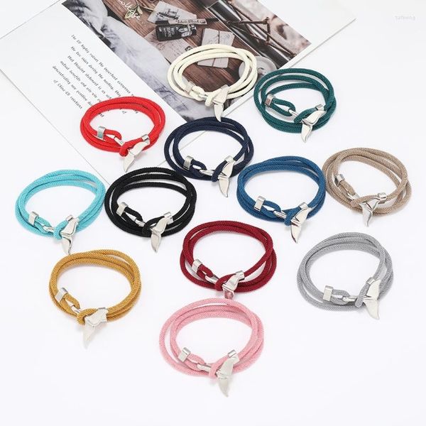 Pulseras con abalorios multicapa milan-rope vikingo-pulsera con cola de ballena para hombres pulsera joyería cadena de playa