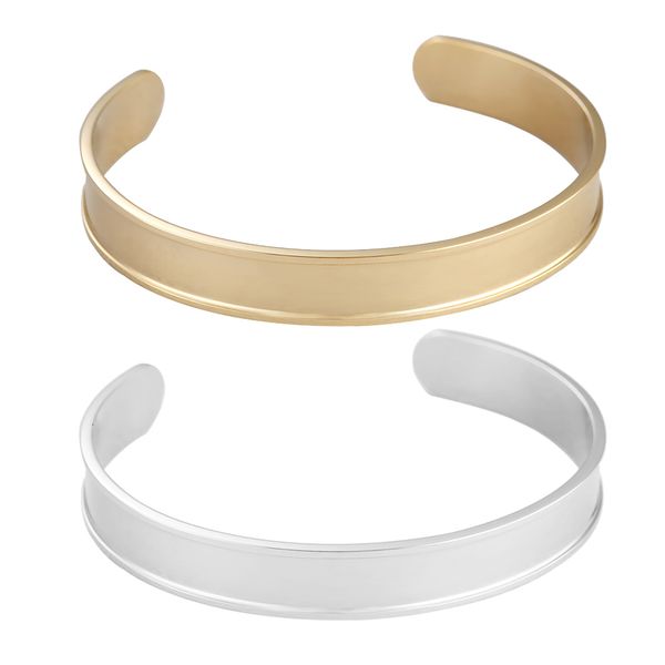 Bracelets porte-bonheur MYLONGINGCHARM 5 pièces bracelets de manchette ouverts résultats de Bracelet en acier inoxydable de base pour femme enfant 230801