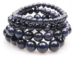 Braceletas Charmets Natural Blue Sand Moon Moon para hombres Mujeres Beads de piedra Cerdo elástico Buda Bangle 6 mm 8 mm 10 mm 14 mm de 14 mm