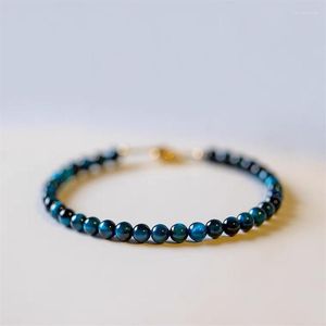 Bracelets porte-bonheur bleu naturel yeux de tigre perles de pierre perlées pour femmes hommes à la main bonne chance bracelets cheville goutte