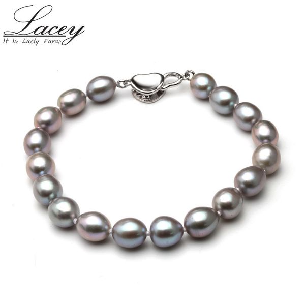 Bracelets de charme Bracelets de perles d'eau douce naturelles Bracelets pour femmes mode perles de perles grises Bracelets bijoux cadeau de la Saint-Valentin 230921