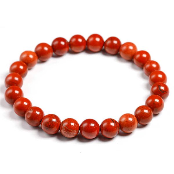 Charm Bracelets Natural Genuine Red Jasper Round Semi-preciosas Stones Beads 6 8 10 MM Pulseras Mujeres Hombres Curación Joyería Accesorios GiftHKD2306925